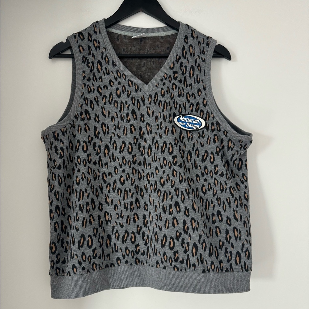 Matterain Design Animal Print V Neck Vest